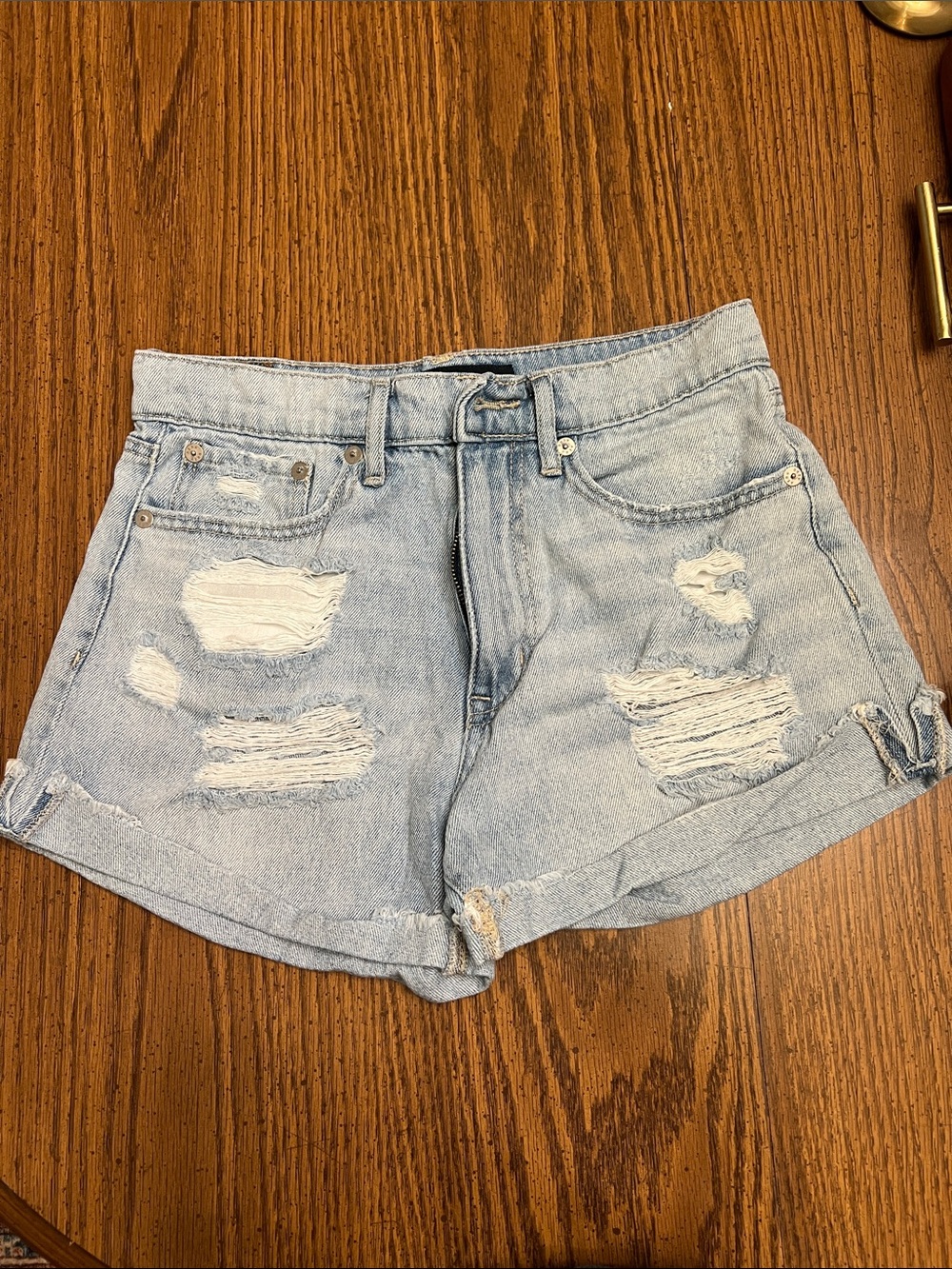 Aeropostale Light Blue Distressed Denim Shorts
